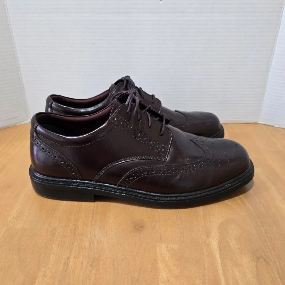 Nunn Bush Wingtip Oxford Dynamic Comfort Slip Resistant Drk Burgundy Leather 10W